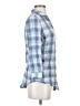 Fei Plaid Blue 3/4 Sleeve Button-Down Shirt Size S - photo 4