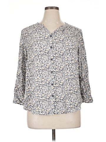 Indigo Soul 3/4 Sleeve Button-Down Shirt (view 1)