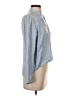 Halston Heritage Blue Long Sleeve Silk Top Size 2 - photo 4