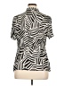NY Collection 100% Polyester Animal Print Black Short Sleeve Blouse Size XL - photo 2