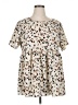 Emery Rose 100% Polyester Ivory Short Sleeve Blouse Size 1X - photo 1