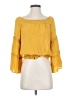 Aqua 100% Rayon Yellow 3/4 Sleeve Blouse Size S - photo 1