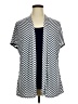 Assorted Brands Chevron-herringbone Gray Short Sleeve Blouse Size 1X - photo 1