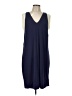 Assorted Brands Solid Blue Casual Dress Size L - photo 1