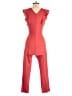 Fraiche by J Solid Red Jumpsuit Size S - photo 2