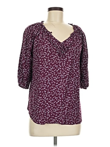 a.n.a. A New Approach 3/4 Sleeve Blouse (view 1)