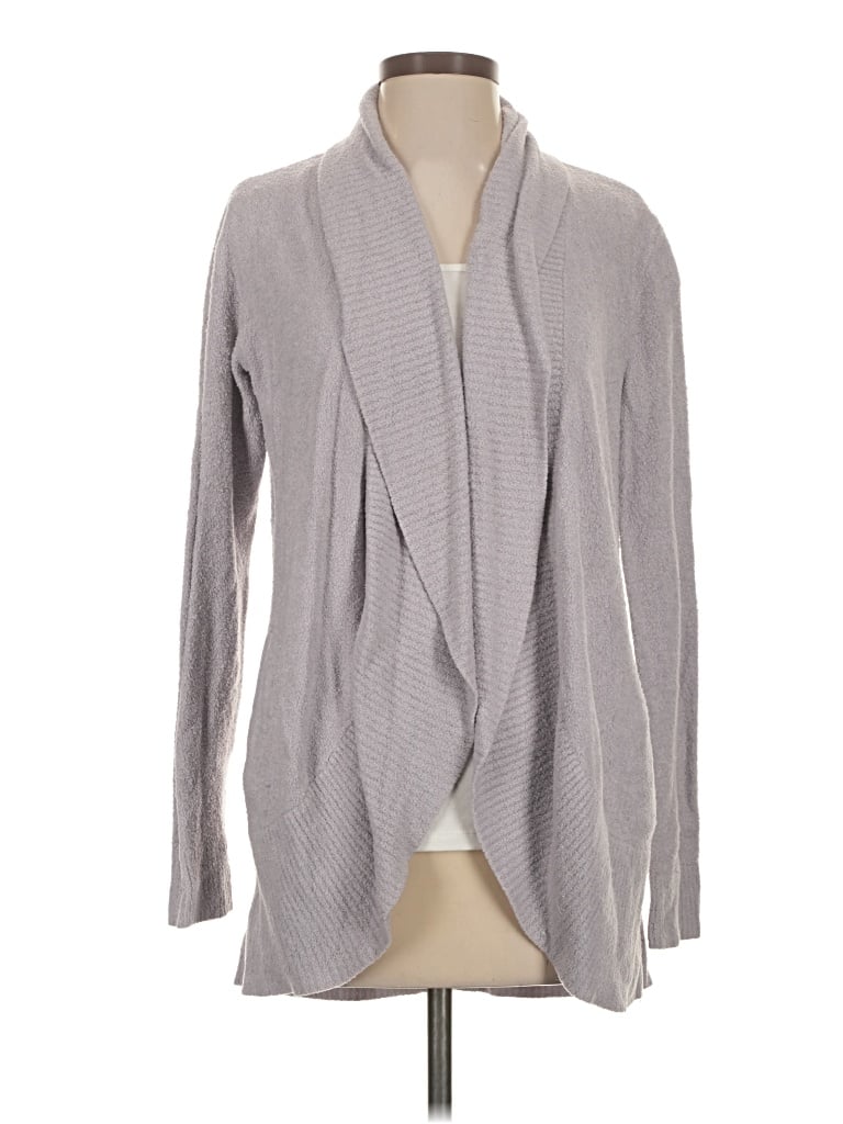 Pre-owned Barefoot Dreams Cardigan Sweater In Gray