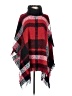 Walmart 100% Polyester Plaid Red Poncho Size S - photo 1