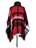 Walmart 100% Polyester Plaid Red Poncho Size S - photo 2