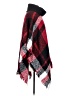Walmart 100% Polyester Plaid Red Poncho Size S - photo 4