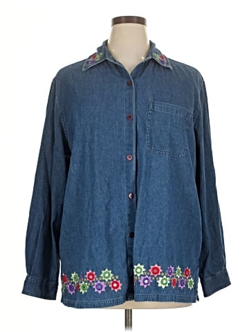 Delta Burke Long Sleeve Button-Down Shirt (view 1)