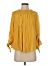 Unbranded 100% Silk Yellow 3/4 Sleeve Silk Top Size 2 - photo 1