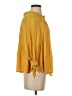 Unbranded 100% Silk Yellow 3/4 Sleeve Silk Top Size 2 - photo 4