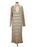 Unbranded Stripes Ivory Casual Dress Size M - photo 1