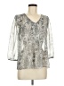 St. John's Bay Silver 3/4 Sleeve Blouse Size M - photo 1