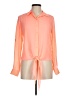 Candie's 100% Polyester Color Block Orange Long Sleeve Blouse Size M - photo 1