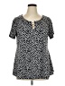 Avenue Black Short Sleeve Blouse Size 14 - 16 Plus - photo 1