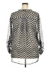 a.n.a. A New Approach 100% Polyester Chevron-herringbone Silver Long Sleeve Blouse Size 2X - photo 2