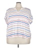 Lane Bryant Stripes Ivory Short Sleeve Polo Size 22 - 24 Plus - photo 1