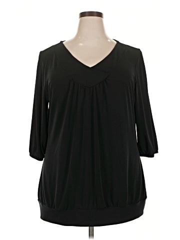 Just My Size 3/4 Sleeve Blouse (view 1)