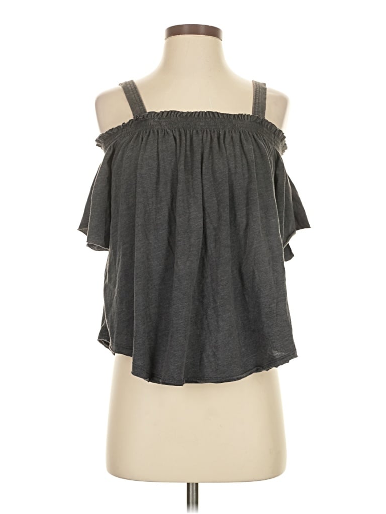 Pre-owned We The Free Tank Top Gray Cold Shoulder Neckline Tops