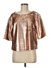 Peyton & Parker 100% Polyester Metallic Gold 3/4 Sleeve Top Size M - photo 1