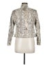 Ruby Rd. 100% Polyester Metallic Animal Print Snake Print Metallic Silver Jacket Size 8 (petite) - photo 2