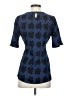 Lands' End 100% Polyester Argyle Blue Short Sleeve Blouse Size 4 - photo 2