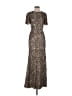Mac Duggal 100% Polyester Silver Gold Cocktail Dress Size 2 - photo 1