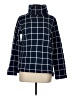J.Crew Factory Store 100% Polyester Checkered-gingham Blue Turtleneck Sweater Size M - photo 1
