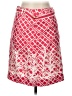 Etcetera 100% Silk Graphic Red Pink Silk Skirt Size 6 - photo 1