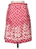 Etcetera 100% Silk Graphic Red Pink Silk Skirt Size 6 - photo 2