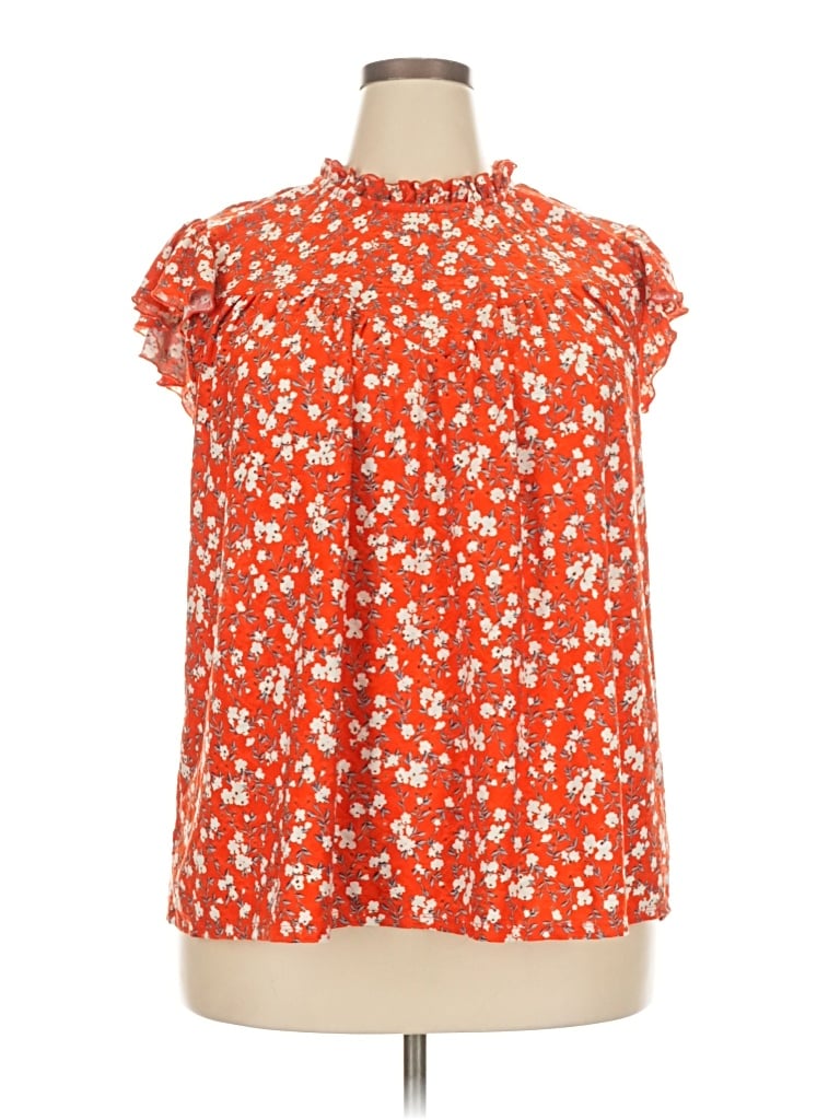 Pre-owned Indigo Rose Tank Top Red Tie Neck Tops