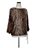 MICHAEL Michael Kors Animal Print Brown Long Sleeve Blouse Size XL - photo 1