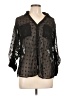 Express 100% Polyester Polka Dots Black 3/4 Sleeve Blouse Size L - photo 1