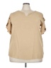 Unbranded 100% Polyester Tan Short Sleeve Top Size 3X - photo 1