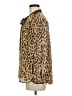 J.Crew 100% Polyester Animal Print Brown Long Sleeve Blouse Size M - photo 5