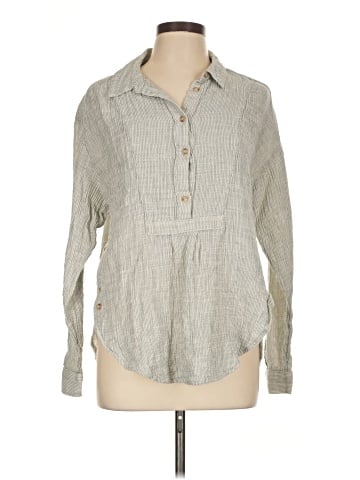 By Anthropologie Long Sleeve Button-Down Shirt (view 1)