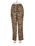 H&M 100% Polyester Animal Print Brown Casual Pants Size 6 - photo 1