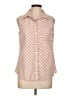 Evan Picone 100% Cotton Checkered-gingham Orange Sleeveless Button-Down Shirt Size 12 - photo 1