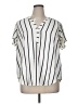 Torrid 100% Polyester Stripes Ivory Short Sleeve Blouse Size 1X Plus (1) - photo 1