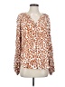 Mittoshop 100% Rayon Animal Print Orange Long Sleeve Blouse Size S - photo 1