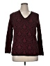 August Max Woman Paisley Burgundy Pullover Sweater Size 0X - photo 1