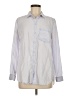 Old Navy 100% Tencel Color Block Silver Long Sleeve Button-Down Shirt Size M - photo 1