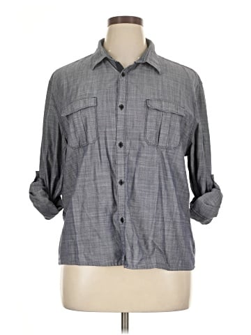 CALVIN KLEIN JEANS 3/4 Sleeve Button-Down Shirt (view 1)