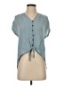 Universal Thread 100% Viscose Rayon Blue Short Sleeve Blouse Size S - photo 1