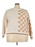 Shein Curve 100% Polyester Checkered-gingham Tan Pullover Sweater Size 3X - photo 1