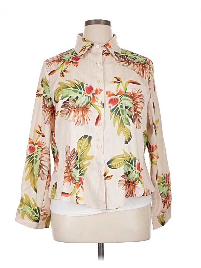 Pre-owned Chicme Long Sleeve Blouse In White