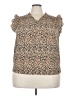 On 34th 100% Polyester Animal Print Gold Sleeveless Blouse Size 2X - photo 1