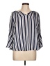 Jennifer Lopez Stripes Blue 3/4 Sleeve Blouse Size L - photo 1